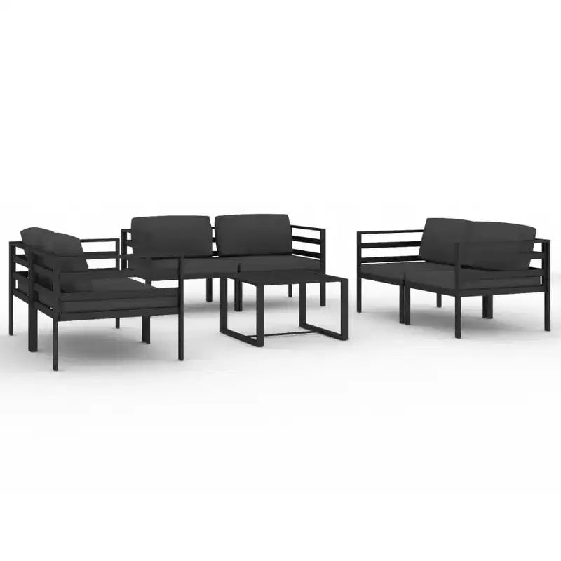 vidaXL Patio Lounge Set Outdoor Sectional Sofa Set Table Aluminum Anthracite