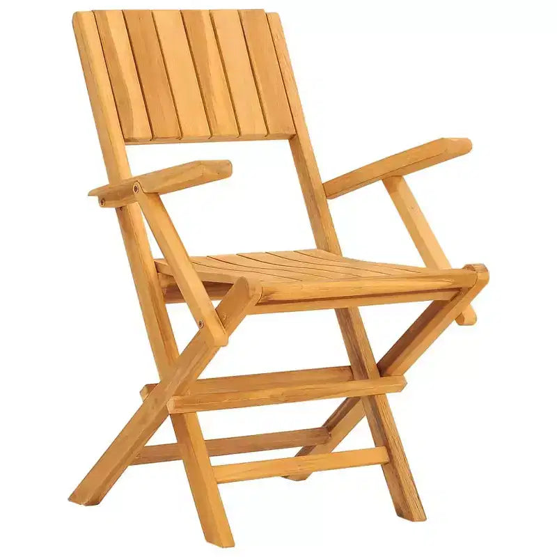 vidaXL Set da pranzo da esterni a 7 pezzi in legno massello di Teak - Collezione tavolo rettangolare e sedie pieghevoli con foro per ombrellone, per esterni/terrazze/giardini