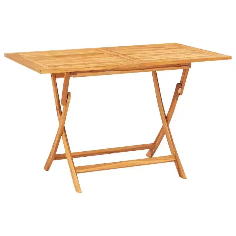 vidaXL Solid Teak Wood Patio Dining Set - 7 Piece Rectangular Table and Foldable Garden Chairs, Brown Outdoor Furniture for Deck, Garden, Patio