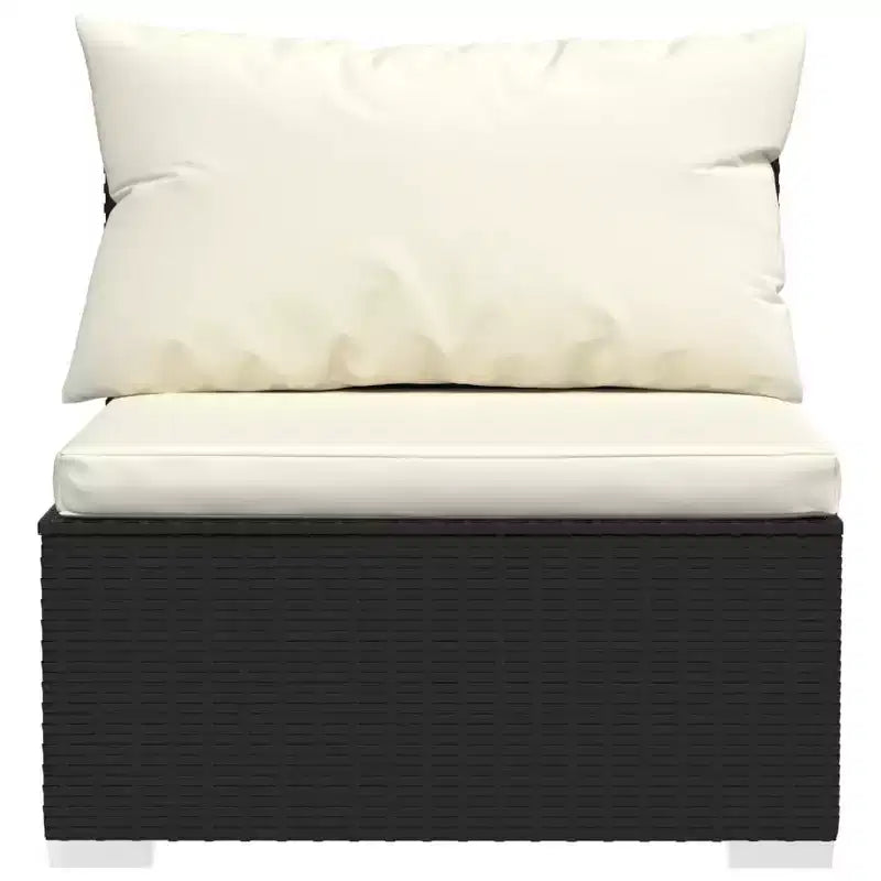 vidaXL Set Divani da Giardino 8 pz con Cuscini, Set Mobili da Esterno in Polyrattan, Design Modulare, Resistente all'Acqua, Cuscini Crema, Nero