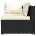 vidaXL Set Divani da Giardino 8 pz con Cuscini, Set Mobili da Esterno in Polyrattan, Design Modulare, Resistente all'Acqua, Cuscini Crema, Nero