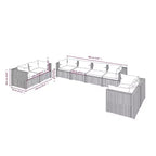 vidaXL Set Divani da Giardino 8 pz con Cuscini, Set Mobili da Esterno in Polyrattan, Design Modulare, Resistente all'Acqua, Cuscini Crema, Nero
