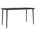 vidaXL Garden Dining Set Black PE Rattan, Powder-Coated Steel, Glass - 55.1 Table Length Black 4-Piece