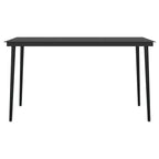 vidaXL Garden Dining Set Black PE Rattan, Powder-Coated Steel, Glass - 55.1 Table Length Black 4-Piece