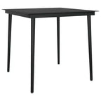 vidaXL Garden Dining Set Black PE Rattan, Powder-Coated Steel, Glass - 31.5 Table Length Black 4
