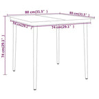 vidaXL Garden Dining Set Black PE Rattan, Powder-Coated Steel, Glass - 31.5 Table Length Black 4