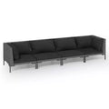 vidaXL Patio Lounge Set Outdoor Sectional Sofa Set Table Poly Rattan Dark Grey