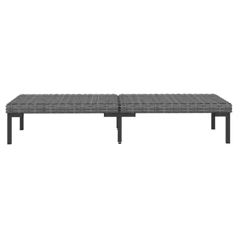 vidaXL Patio Lounge Set Outdoor Sectional Sofa Set Table Poly Rattan Dark Gray