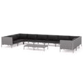 vidaXL Patio Lounge Set Outdoor Sectional Corner Sofa Poly Rattan Dark Grey