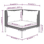 vidaXL Patio Lounge Set Outdoor Sectional Corner Sofa Poly Rattan Dark Grey