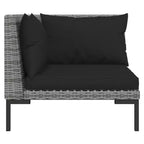 vidaXL Patio Lounge Set Outdoor Sectional Corner Sofa Poly Rattan Dark Grey
