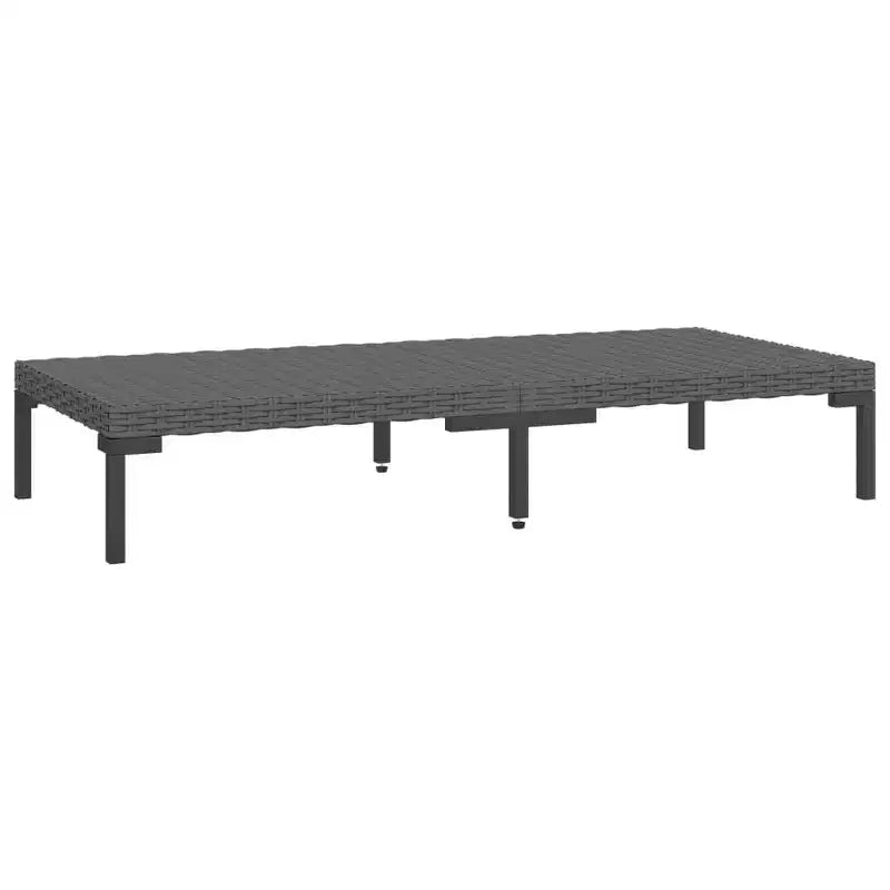 vidaXL Patio Lounge Set Outdoor Sectional Corner Sofa Poly Rattan Dark Grey