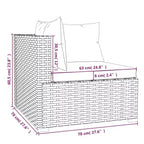 vidaXL Garden Lounge Set Brown PE Rattan 9 Piece Set Modular