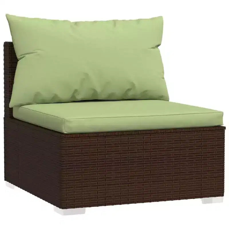 vidaXL Garden Lounge Set Brown PE Rattan 9 Piece Set Modular