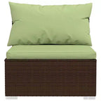 vidaXL Garden Lounge Set Brown PE Rattan 9 Piece Set Modular
