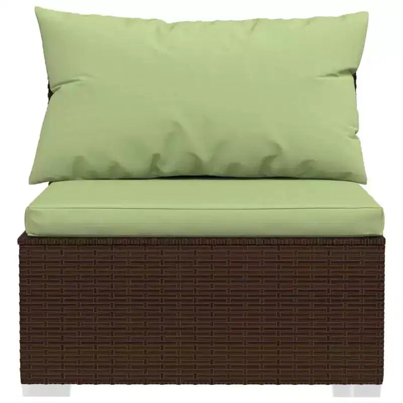 vidaXL Garden Lounge Set Brown PE Rattan 9 Piece Set Modular