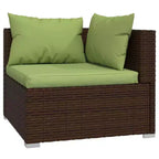 vidaXL Garden Lounge Set Brown PE Rattan 9 Piece Set Modular