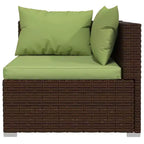 vidaXL Garden Lounge Set Brown PE Rattan 9 Piece Set Modular