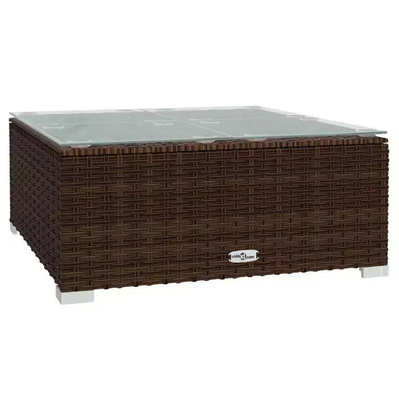 vidaXL Garden Lounge Set Brown PE Rattan 9 Piece Set Modular