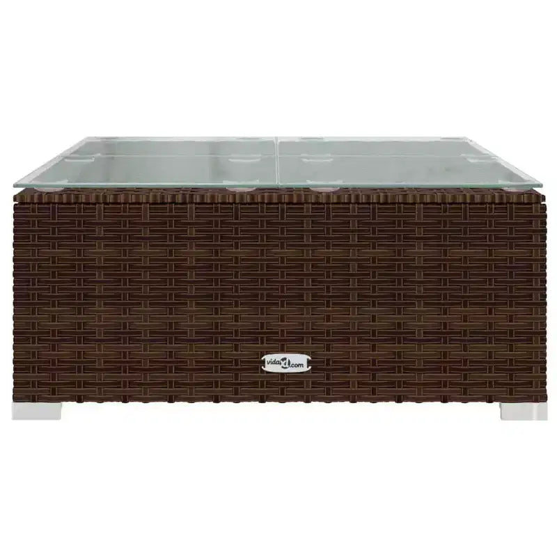 vidaXL Garden Lounge Set Brown PE Rattan 9 Piece Set Modular