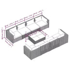 vidaXL Garden Lounge Set Brown PE Rattan 9 Piece Set Modular