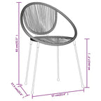 vidaXL Dining Set Black Powder-Coated Steel, Glass, PVC Rattan Stackable