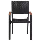 vidaXL 3 Piece PE Rattan Patio Dining Set - Weather-Resilient, Powder-Coated Steel Frame - Includes Square Table and 2 Chairs, Black