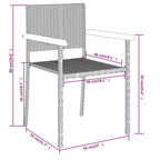 vidaXL 3 Piece PE Rattan Patio Dining Set - Weather-Resilient, Powder-Coated Steel Frame - Includes Square Table and 2 Chairs, Black