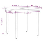 vidaXL 3 Piece PE Rattan Patio Dining Set - Weather-Resilient, Powder-Coated Steel Frame - Includes Square Table and 2 Chairs, Black