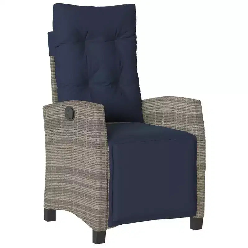 vidaXL Set da pranzo da esterno 9 pz con cuscini, in polyrattan grigio