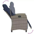 vidaXL Set da pranzo da esterno 9 pz con cuscini, in polyrattan grigio