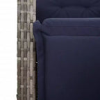 vidaXL Set da pranzo da esterno 9 pz con cuscini, in polyrattan grigio