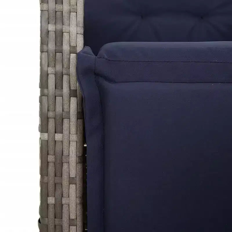 vidaXL Set da pranzo da esterno 9 pz con cuscini, in polyrattan grigio