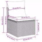 vidaXL Garden Sofa Set Beige PE Rattan, Powder-Coated Steel, Tempered Glass