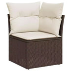 vidaXL Salotto da Giardino Marrone, Bianco Crema