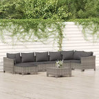 vidaXL Set salotto da giardino 8 pz con cuscini grigio poligiacinto