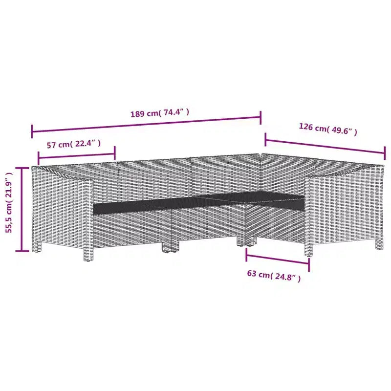 vidaXL Set salotto da giardino 8 pz con cuscini grigio poligiacinto