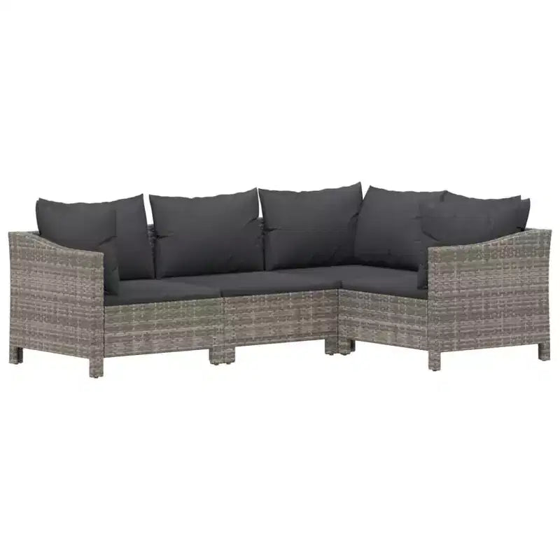 vidaXL Set salotto da giardino 8 pz con cuscini grigio poligiacinto