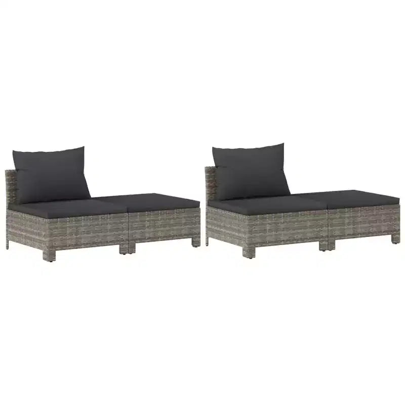 vidaXL Set salotto da giardino 8 pz con cuscini grigio poligiacinto