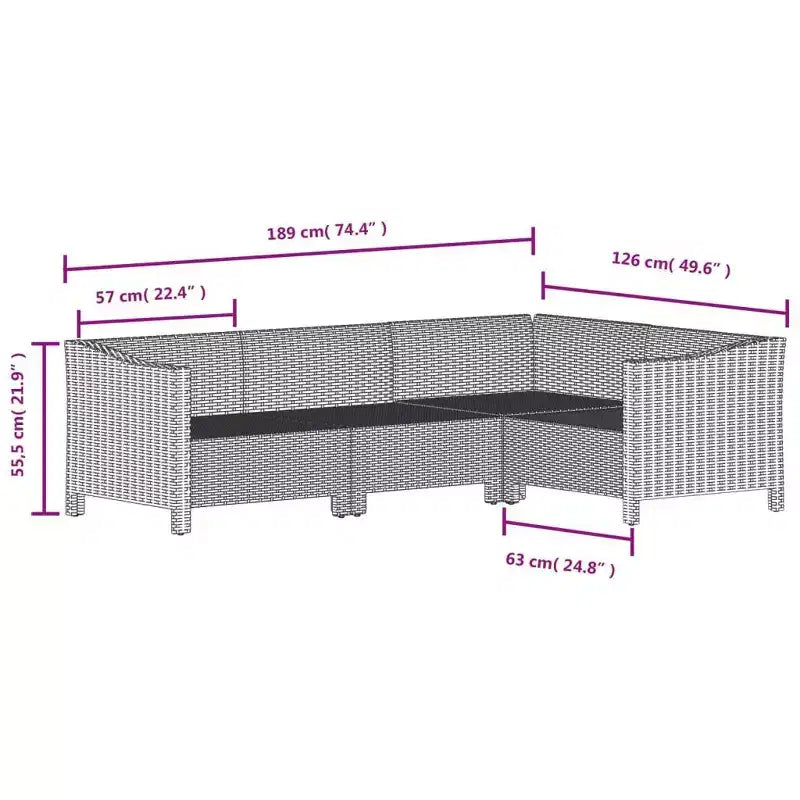 vidaXL Set salotto da giardino 8 pz con cuscini grigio poligiacinto