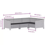 vidaXL Set salotto da giardino 8 pz con cuscini grigio poligiacinto