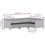 vidaXL 5 Piece Patio Lounge Set with Cushions Gray Poly Rattan