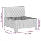 vidaXL 5 Piece Patio Lounge Set with Cushions Gray Poly Rattan