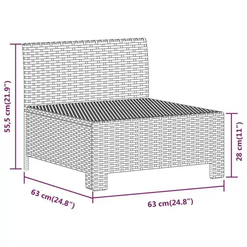 vidaXL 5 Piece Patio Lounge Set with Cushions Gray Poly Rattan