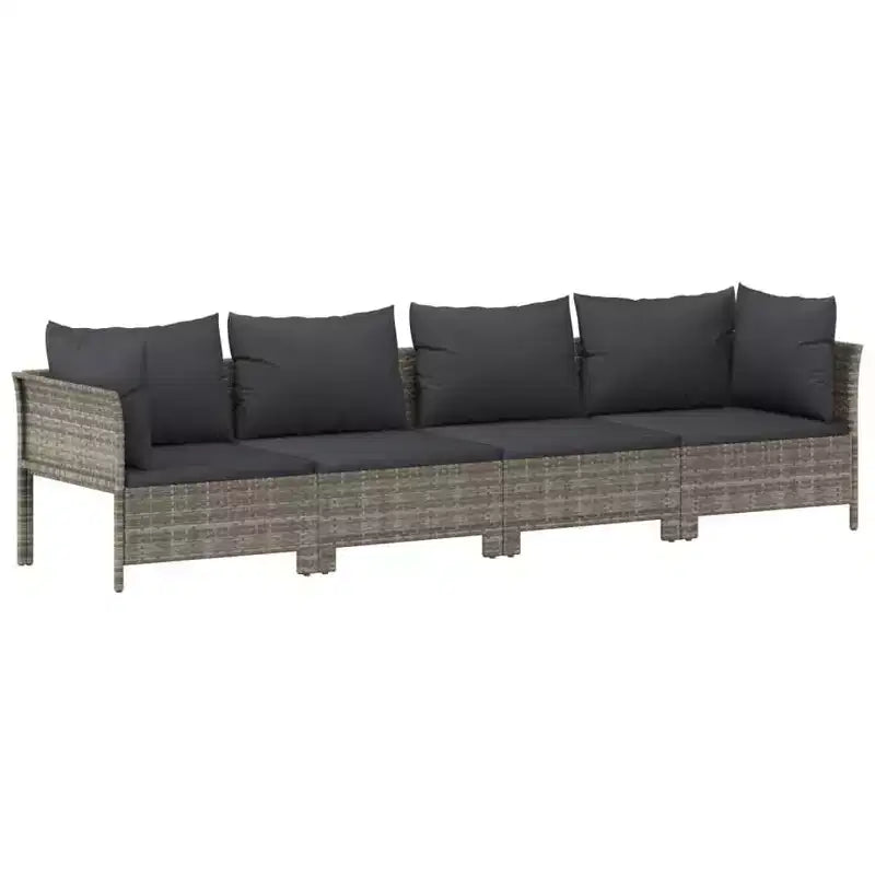vidaXL Set di Mobili da Giardino Poltrona da Esterno con Cuscini in Polirattan Grigio