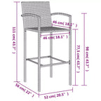 vidaXL Garden Bar Set Black PE rattan One Size Ergonomic Bar Table Set