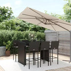 vidaXL Garden Bar Set Black PE rattan One Size Ergonomic Bar Table Set