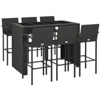 vidaXL Garden Bar Set Black PE rattan One Size Ergonomic Bar Table Set