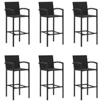 vidaXL Garden Bar Set Black PE rattan One Size Ergonomic Bar Table Set