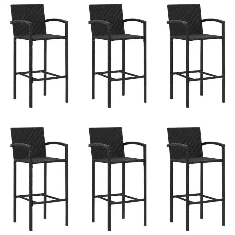 vidaXL Garden Bar Set Black PE rattan One Size Ergonomic Bar Table Set